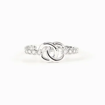 MOTHER & DAUGHTER FOREVER LINKED PAVÉ INTERLOCKING RING