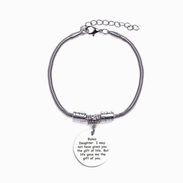 To my Bonus Daughter “LIFE GAVE ME YOU” Charm Bracelet